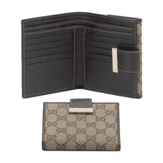 Brun Gucci Volet Français Porte-Monnaie Avec Le Détail Des Motif Braderie